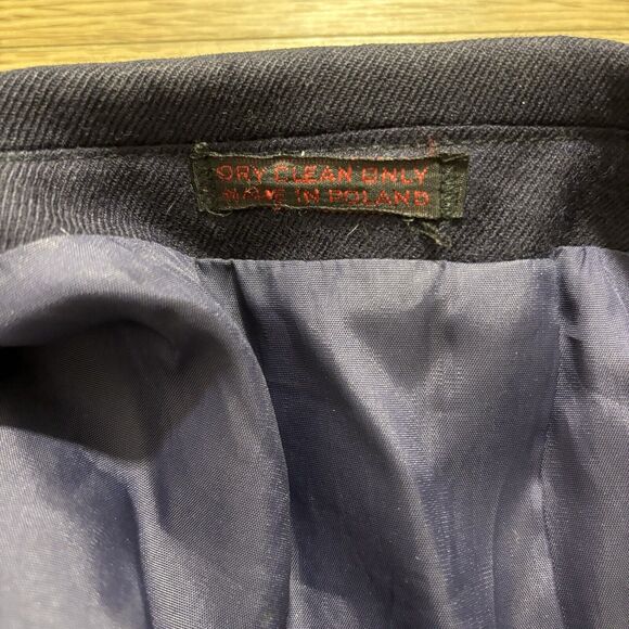 English Manor Men’s 41 R Jacket Blazer 100% Wool Gold Buttons Navy Blue Vintage - Picture 9 of 10
